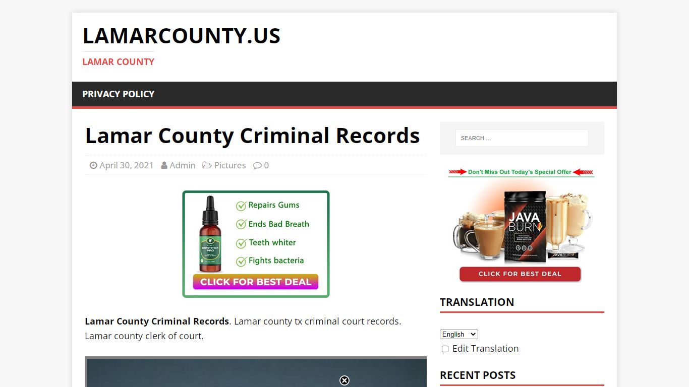 Lamar County Criminal Records - Lamarcounty.us